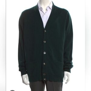 Vintage 90s Hunter Green Towncraft Button Cardigan Sweater USA M